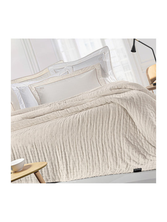 Guy Laroche Κουverlí King Size Baumwolle Natur Sand 270x250cm