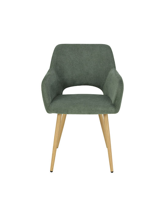 Tiyana Dining Armchair With Fabric Upholstery Green 60.5x55x83cm