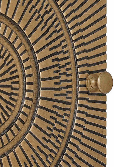 Highboard Βιτρίνα Σαλονιού από Ξύλο & Μέταλλο με Τζάμι Ορείχαλκος 35x30x120cm