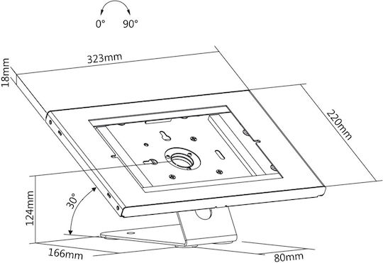 Maclean Energy Tabletständer Wand bis 10.5" in Weiß Farbe