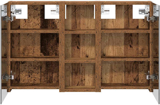 vidaXL Badezimmerspiegel Led mit Regal & Schrank 80x10.5cm Braune