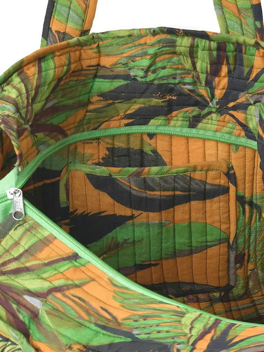 Ble Resort Collection Υφασμάτινη Τσάντα Θαλάσσης Κίτρινη