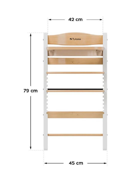 Tulano Klappbarer Baby Hochstuhl Weiß