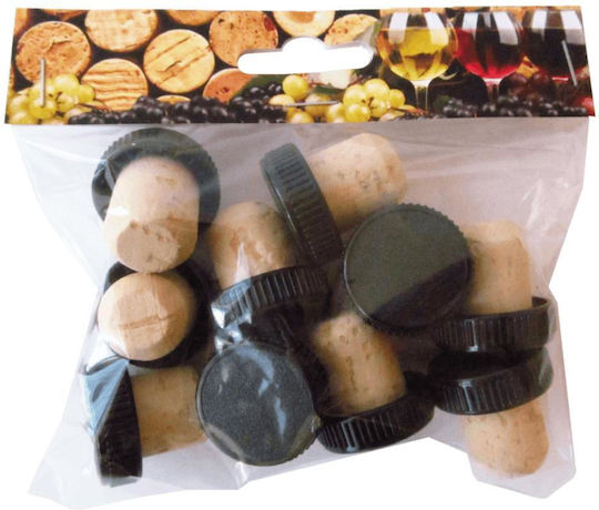 Korkstopps 27/19 Schwarz Pvc Kopf 10 Stück
