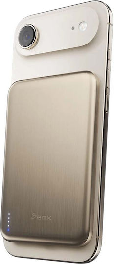 BMX SolidSafe Air MagSafe Qi2 Външна Батерия 5000mAh 15W с USB-C Изходен Порт Златист