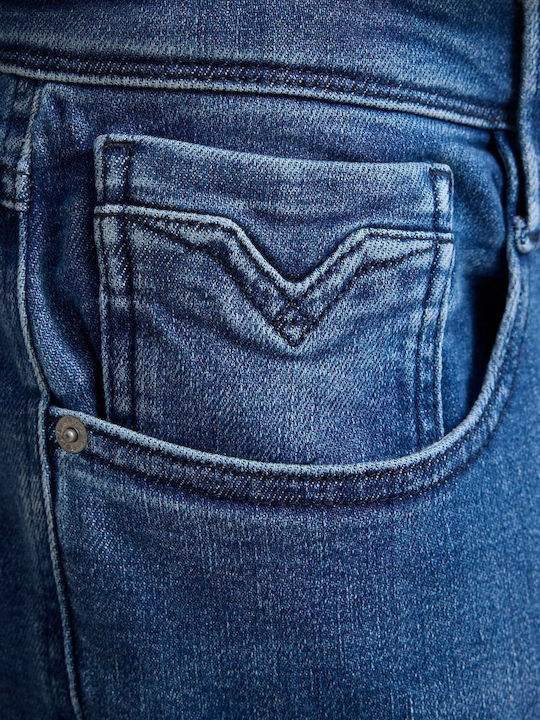 Anbass Men's Elastic Jeans Pants with Skinny Fit Blue