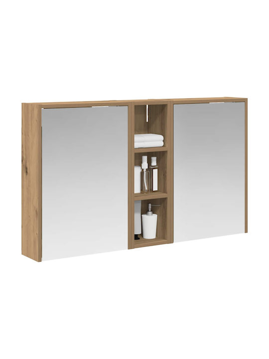 vidaXL Bathroom Mirror Led with Cabinet 106x16cm Transparent