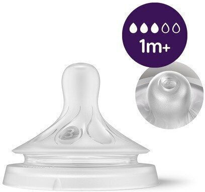 Philips Set Biberoane din Plastic Natural Anti-colici cu Tetină din Silicon Roz 260ml
