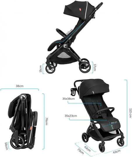 Kidnort Carucior Copii Potrivit Pentru Nou-Născuți Negru