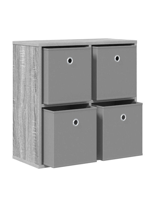 Wooden Storage Drawers with 4 Drawers L59.5xW27xH57cm