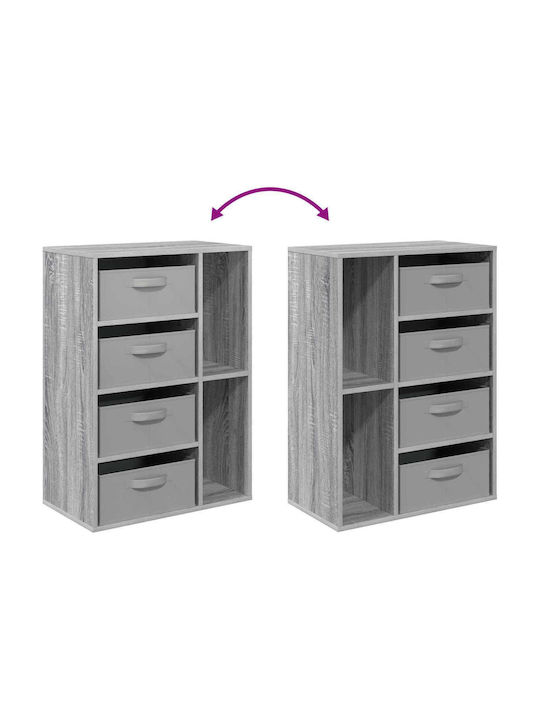 Living Room Display Cabinet Made of Particle Board Grey Sonomo 60x33.5x84cm