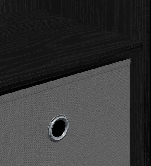 Living Room Display Cabinet Made of Black Particle Board Oak 88.5x27.5x63.5cm