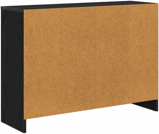 Living Room Display Cabinet Made of Black Particle Board Oak 88.5x27.5x63.5cm