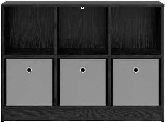 Living Room Display Cabinet Made of Black Particle Board Oak 88.5x27.5x63.5cm