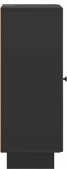 Wohnzimmerschrank aus Spanplatte Schwarz 33x34,5x90 cm