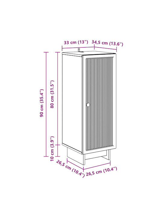 Cabinet De Pardoseală Negru 33x34.5x90cm