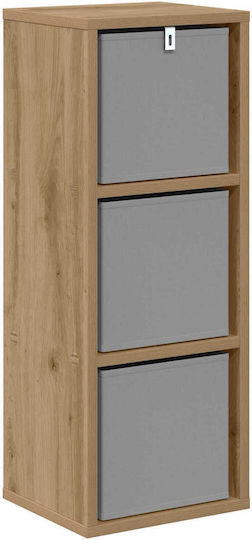 Wooden Storage Drawers with 3 Drawers M25.5xW22xH69.5cm