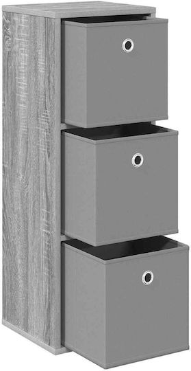 Wooden Storage Drawers with 3 Drawers M30.5xW27xH84.5cm