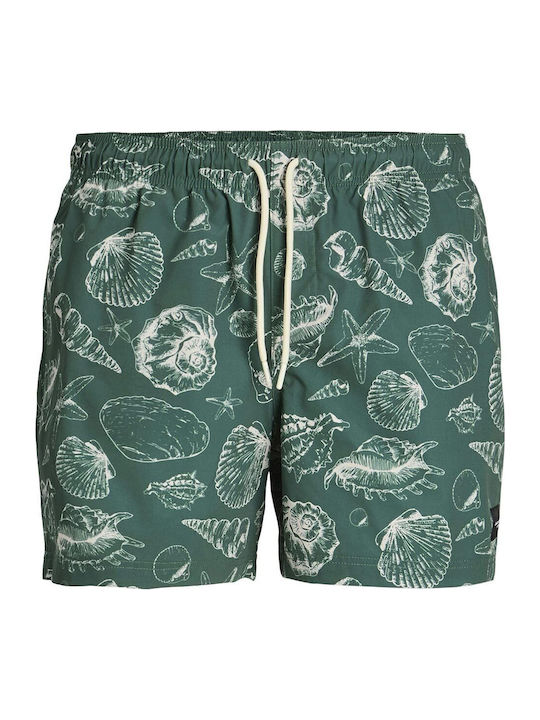 Men's Swimwear Shorts Mallard Green with Patterns