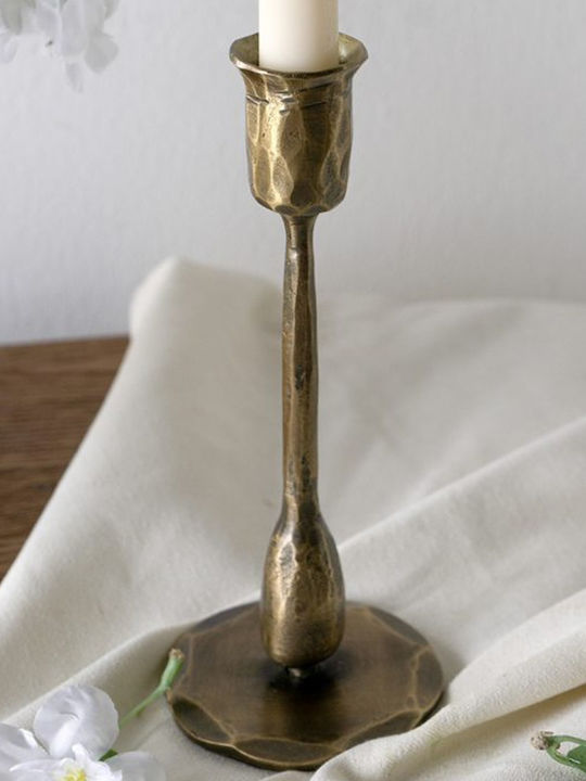 Artekko Set Kerzenhalter Metall in Gold Farbe 2 Stück