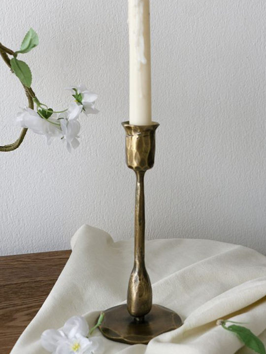 Artekko Set Kerzenhalter Metall in Gold Farbe 2 Stück