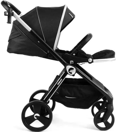 Kidnort Cărucior 2 în 1 Reglabil Potrivit pentru Nou-Născut Negru 10,2kg
