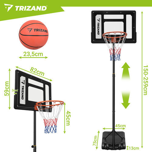 Trizand Μπασκέτα με Βάση και Ρυθμιζόμενο Ύψος