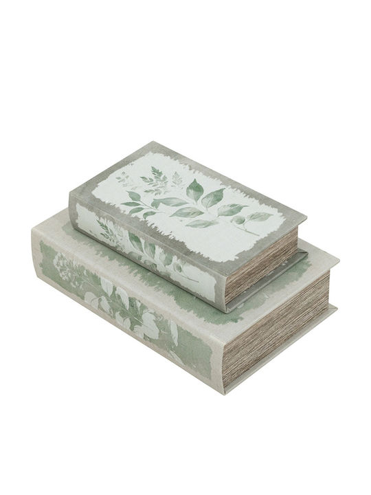 Artekko Set of Wooden Decorative Boxes in Book Shape 2 Pieces