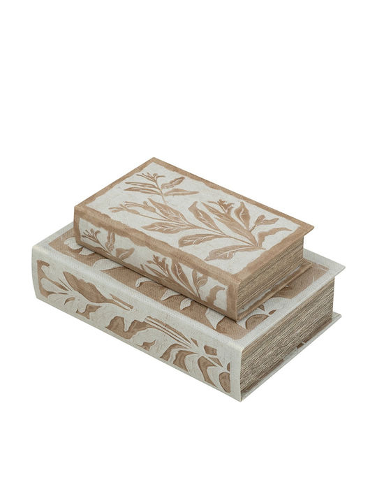 Artekko Set of Wooden Decorative Boxes in Book Shape 2 Pieces