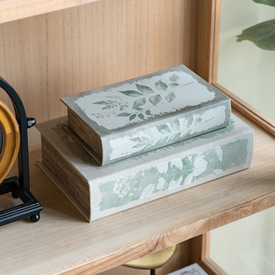 Artekko Set Dekorative Boxen Hölzernes Im Buch-Form 2 Stück