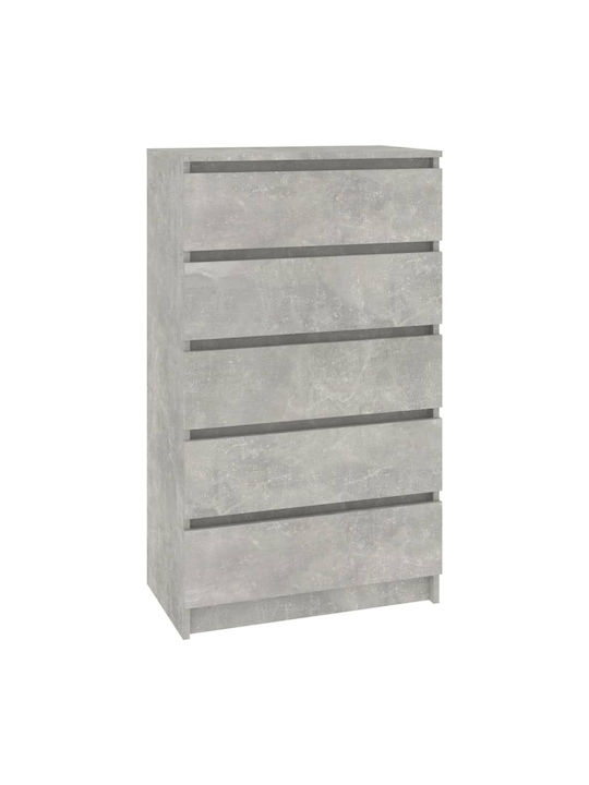 Comoda pentru Dormitor cu 5 sertare Grey Concrete 60x36x103buc