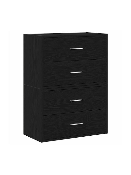 Συρταριέρα Креватокамарас Дървена с 4 чекмеджета Black Oak 60x31x60бр