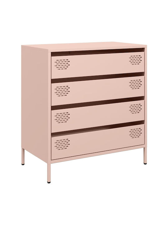 Comoda pentru Dormitor Metalică cu 4 sertare Pink 68x39x73.5buc