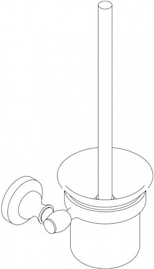 Glass Toilet Brush Bronze