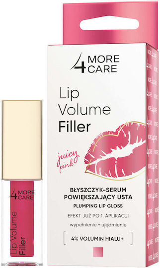 More4Care Lip Volume Filler Lip Gloss Serum Juicy Pink 4.8g