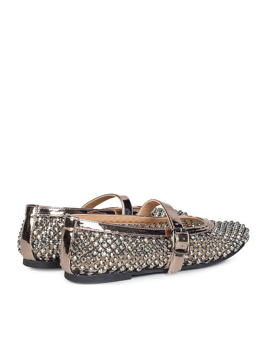 Women's Ballerina Shoes In Silver Colour
