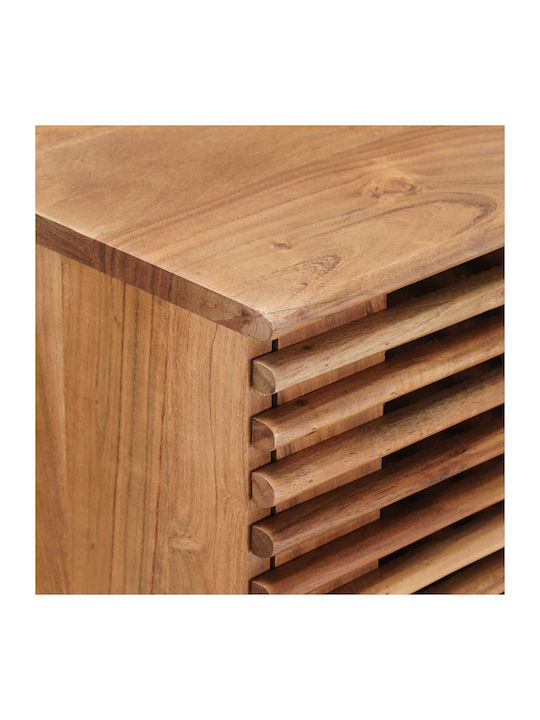 Rectangular Side Coffee Table Made of Solid Wood Natural W100xD30xH75cm