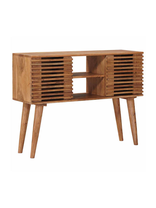 Rectangular Side Coffee Table Made of Solid Wood Natural W100xD30xH75cm