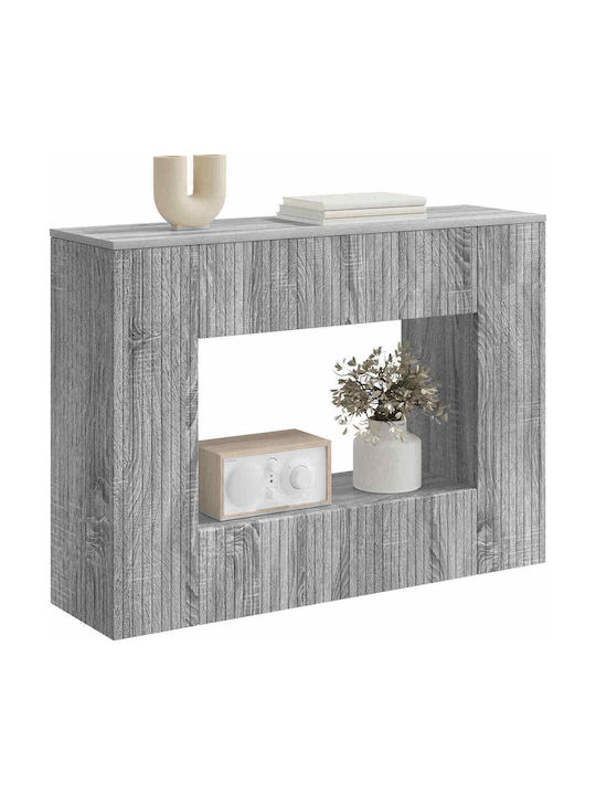 Wooden Console Striped Gray Sonoma M101xW29xH74cm