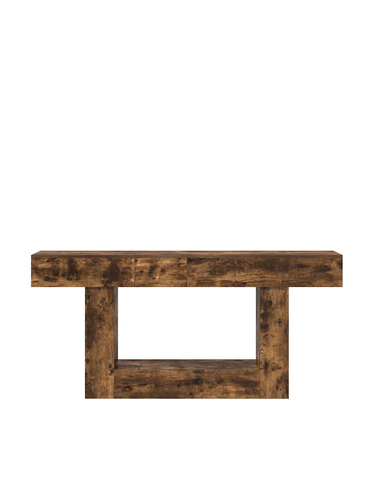 Wooden Console Smoked Oak L160xW30xH74cm