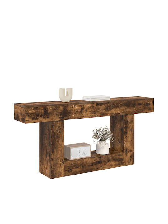 Wooden Console Smoked Oak L160xW30xH74cm