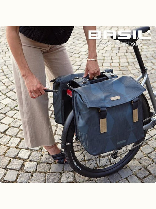 Basil Doppeltes Fahrradkorb Tasche Blau