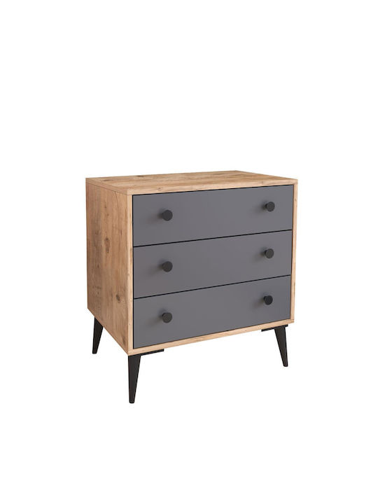 Amari Wooden Chest of Drawers with 3 Drawers 72x43x79cm