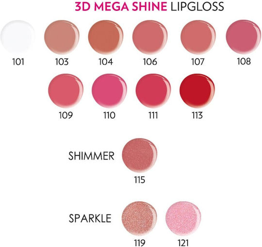 Golden Rose 3D Mega Shine Lipgloss 101 5.2ml