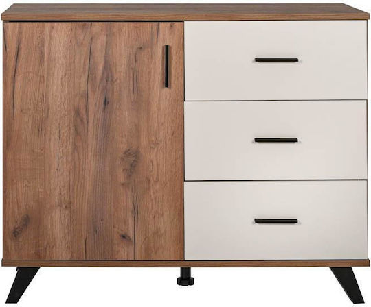 Μπουφές Miami Ξύλινος με Συρτάρια Μπεζ 106x40x84cm Μπουφές Miami Ξύλινος με Συρτάρια Μπεζ 106x40x84cm