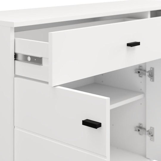 Fylliana Sideboard Aus Holz Mit Schubladen Weiß 116x35x78cm