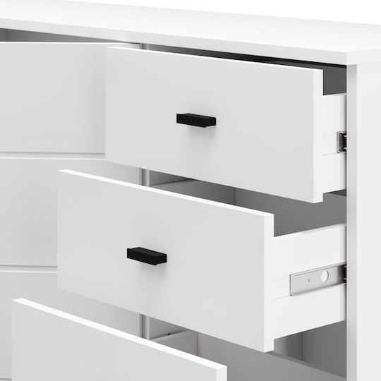 Fylliana Holz Sideboard mit Schubladen Weiß 116x35x78cm