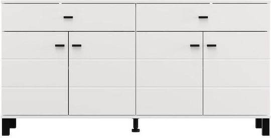 Sideboard 154 Wooden with Drawers White 154x35x78cm