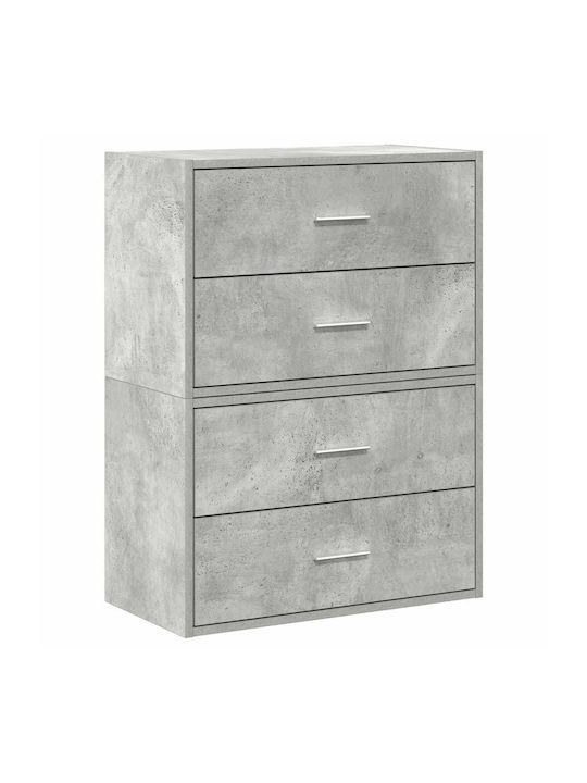 Vidaxl Cabinets 2 Drawers 2 pcs Concrete Gray 60x31x40cm Gray
