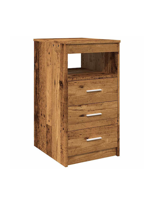 Wooden Chest of Drawers with 3 Drawers Coffee 40x50x76cm